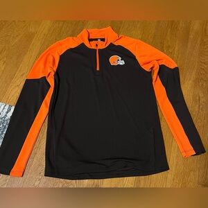 NFL Team Apparel Orange and Black Youth half zip pullover Cleveland Browns